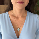 Colar Difusor de Óleo Essencial em Porcelana no Formato Cruz