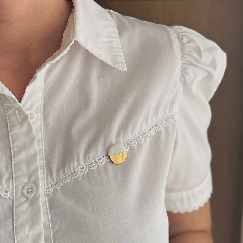 Broche Difusor de Óleo Essencial em Porcelana Minimalista