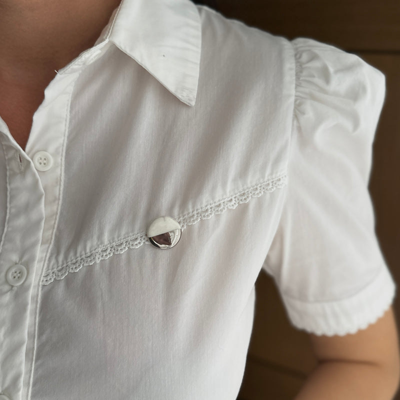 Broche Difusor de Óleo Essencial em Porcelana Minimalista