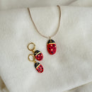 Conjunto Difusor Infantil de Óleo Essencial no Formato Joaninha (Colar+Brinco Difusor)