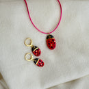 Conjunto Difusor Infantil de Óleo Essencial no Formato Joaninha (Colar+Brinco Difusor)