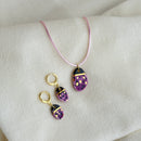 Conjunto Difusor Infantil de Óleo Essencial no Formato Joaninha (Colar+Brinco Difusor)