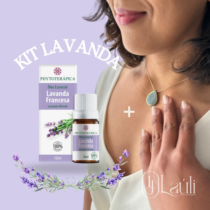 Kit Lavanda (Colar Difusor + Óleo Essencial de Lavanda Francesa 10ml)